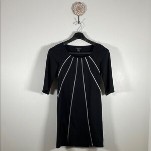 Spense Black Mini Dress with White Detailing